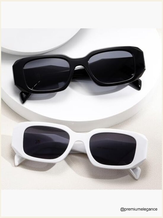 Vintage Rectangle Sunglasses for Women Men - UV400 Retro Square Frame Shield main image 4